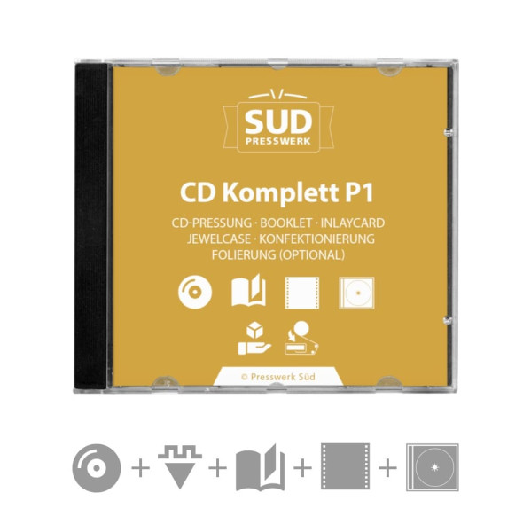 CD Pressung in Jewelcase mit Booklet und Inlaycard - Beispiel mu01a01 Presswerk Süd