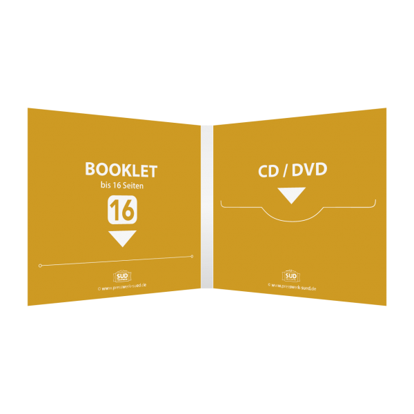 Digifile 4-seitig | 1 CD-Schlitz rechts - 1 Booklet-Schlitz links (für bis zu 16-seitiges Booklet)